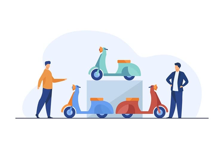 Motorbikes moving